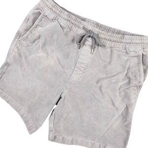 C&C California Corduroy Shorts Mens Large Gray Stretch Drawstring Casual Coastal